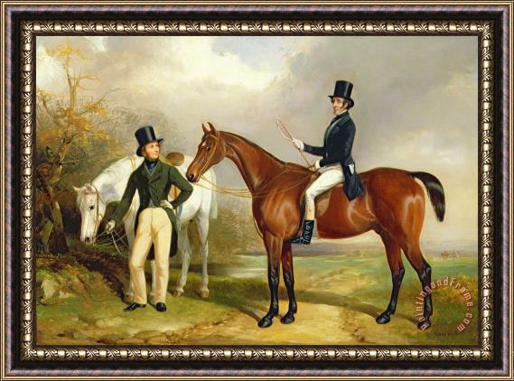 Henry Barraud Two Gentlemen Out Hunting Framed Print