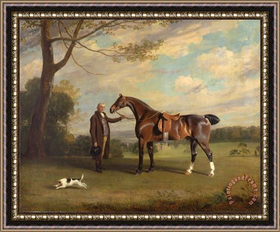 Henry Bernard Chalon The Earl of Shrewsbury's Groom Holding a Hunter Framed Painting