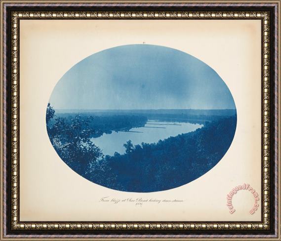 Henry Bosse From Bluffs at Pine Bend Looking Downstream Framed Painting