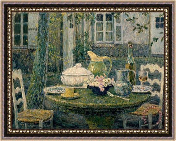 Henry Eugene Le Sidaner Table Laden For Spring Framed Painting
