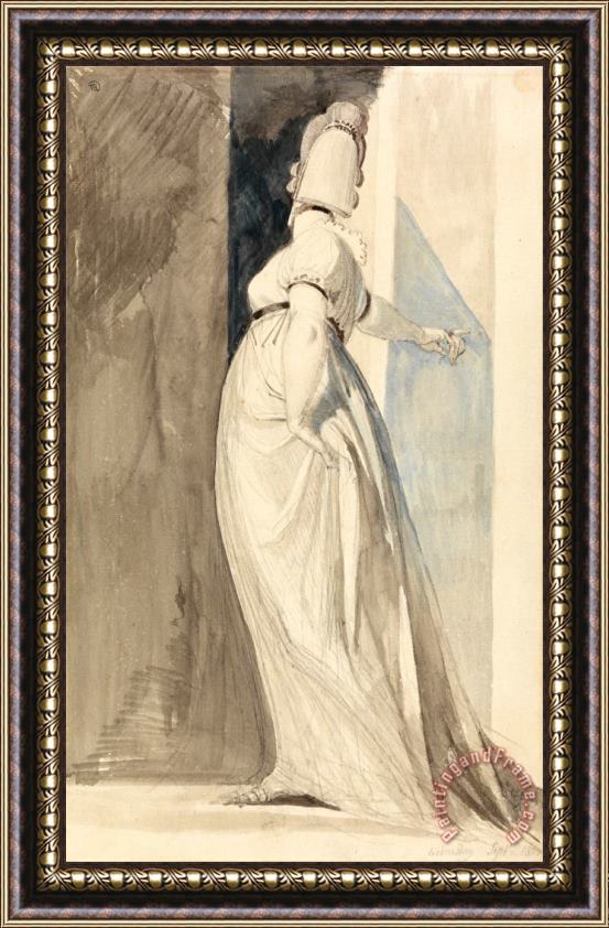 Henry Fuseli Back View of a Standing Female, Called Mrs. Fuseli Framed Painting