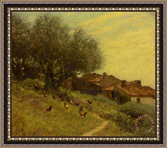 Henry Herbert La Thangue A Hillside Village in Provence Framed Painting