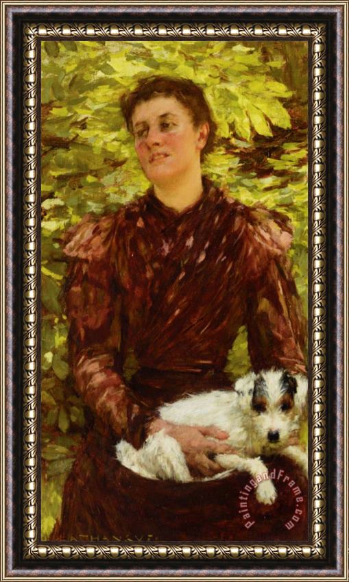 Henry Herbert La Thangue The Puppy Framed Painting