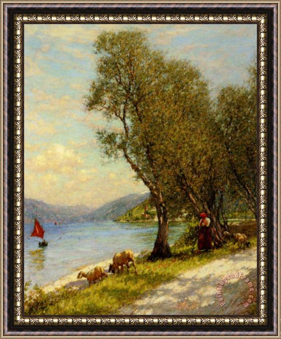 Henry Herbert La Thangue Veronese Shepherdess Lake Garda Framed Print