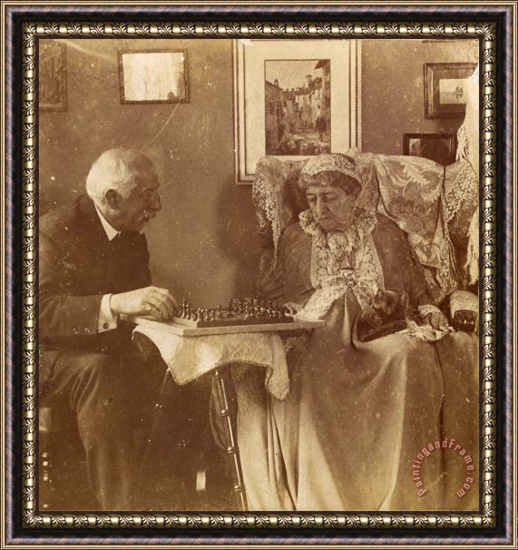 Henry Herschel Hay Cameron (hardinge Hay Cameron And Lady Dalrymple Playing Chess) Framed Print