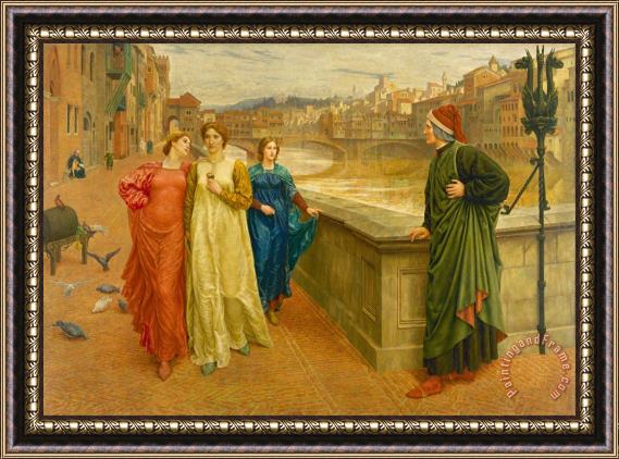 Henry Holiday Dante And Beatrice Framed Painting