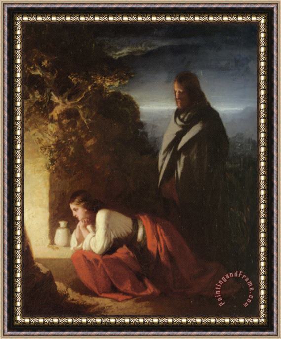 Henry Lejeune Mary Magdalen at The Sepulchre Framed Painting