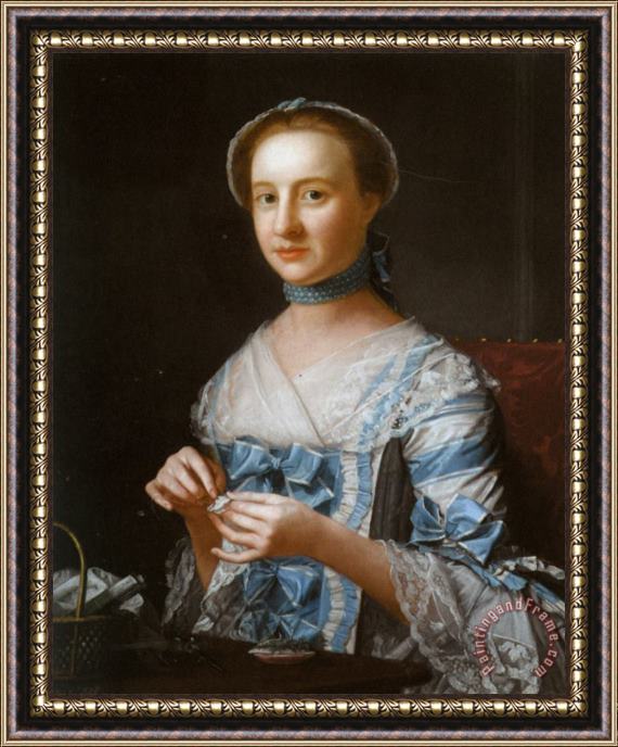 Henry Robert Morland Portrait of Miss Earle Framed Painting