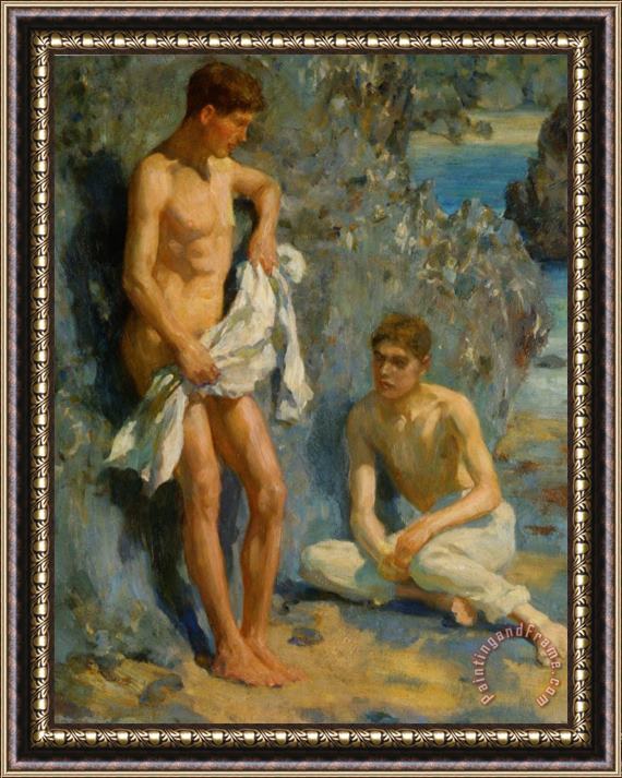 Henry Scott Tuke After The Bath Framed Painting