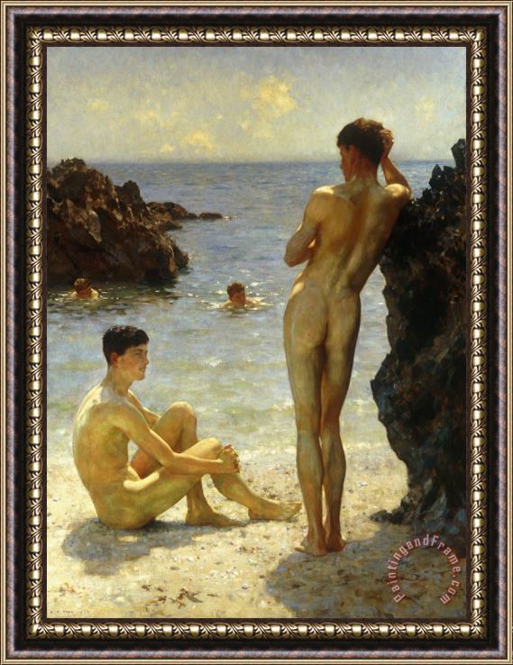 Henry Scott Tuke Lovers of the Sun Framed Painting