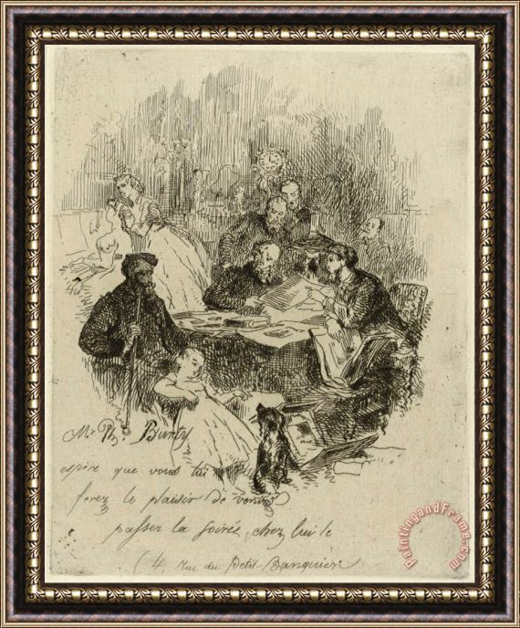 Henry Somm Invitation Card for The Soiree at Ph. Burty Framed Print