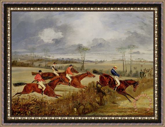 Henry Thomas Alken  A Steeplechase - Near the Finish Framed Painting