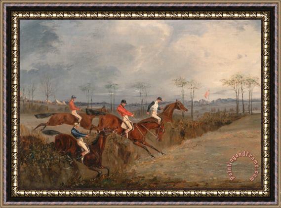Henry Thomas Alken Scenes From a Steeplechase Another Hedge Framed Painting