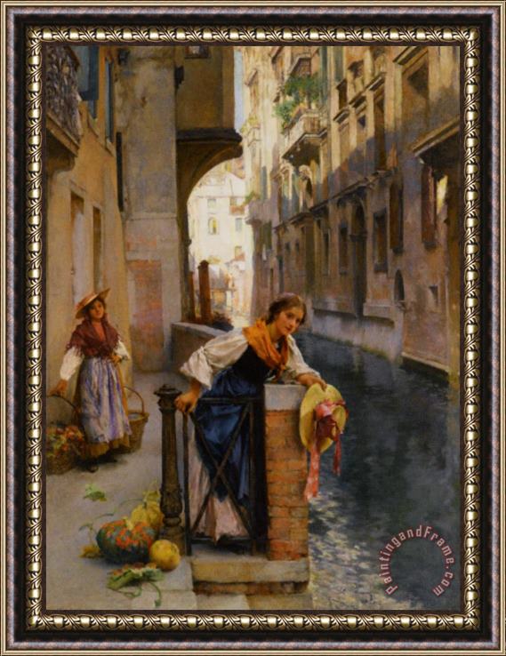 Henry Woods Fruit Sellers From The Islands Venice Framed Painting