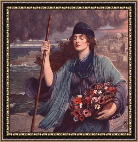Herbert Gustave Schmalz Nydia Blind Girl of Pompeii Framed Painting