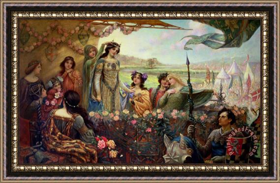 Herbert James Draper Lancelot and Guinevere Framed Painting