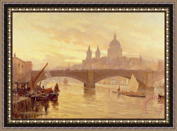 Herbert Menzies Marshall Southwark Bridge Framed Painting