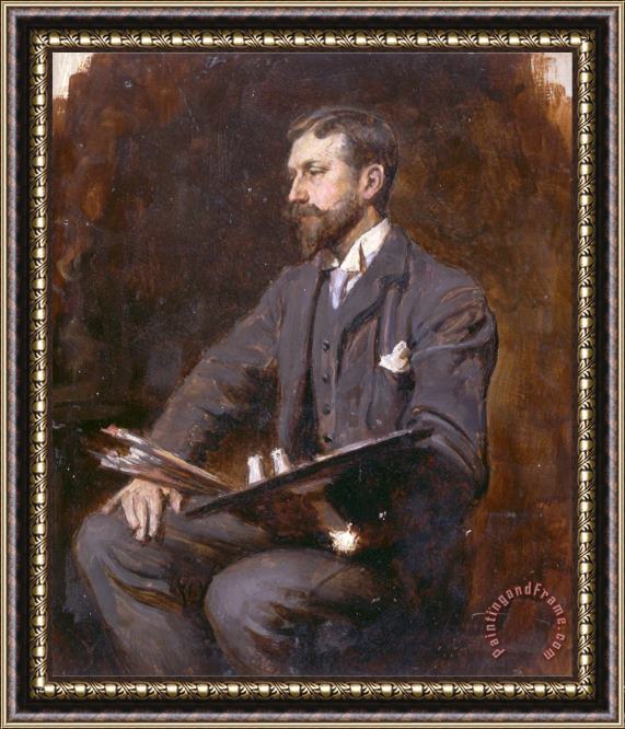 Herman G. Herkomer Self Portrait Framed Painting