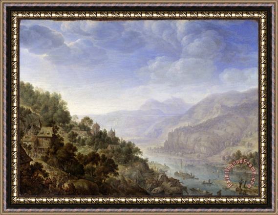 Herman Saftleven View on The Rhine Framed Painting