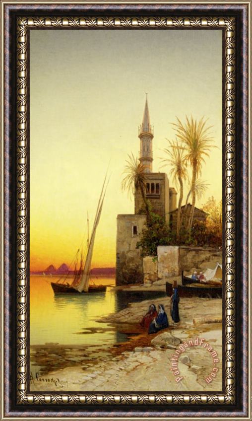 Hermann David Solomon Corrodi Banks of The Nile Framed Painting