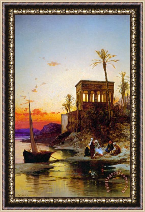Hermann David Solomon Corrodi Kiosk of Trajan Philae on The Nile Framed Print