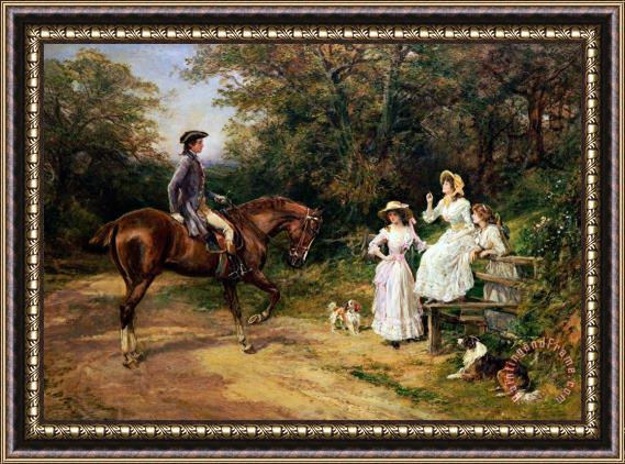 Heywood Hardy A Meeting By A Stile Framed Painting