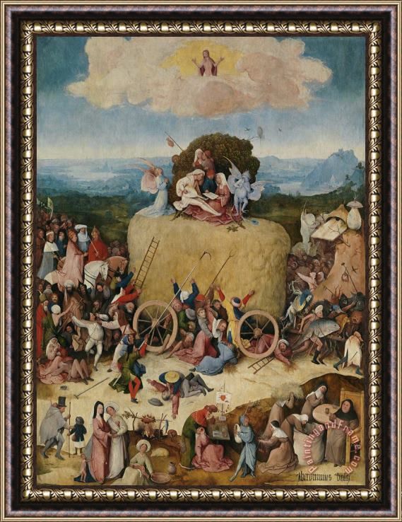 Hieronymus Bosch Haywain, Central Panel of The Triptych Framed Print