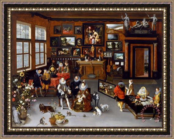 Hieronymus Francken II The Archdukes Albert And Isabella Visiting a Collector's Cabinet Framed Print