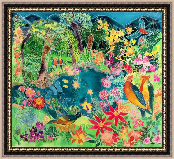 Hilary Simon Caribbean Jungle Framed Painting