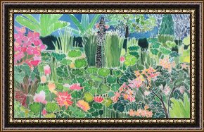 A Pond in The Morvan Framed Prints - Lotus Pond Ubud Bali by Hilary Simon