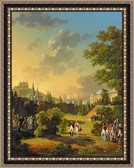 Hippolyte Lecomte Meeting Between Napoleon I and Ferdinand III Framed Painting