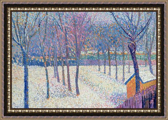 Hippolyte Petitjean The Orchard Under The Snow Framed Print
