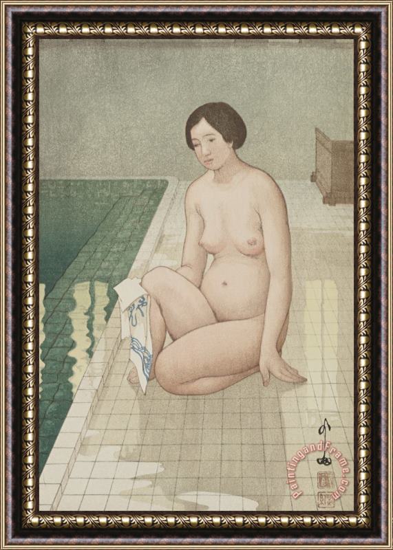 Hiroshi Yoshida Atami Hot Spring (atami No Onsen) Framed Print