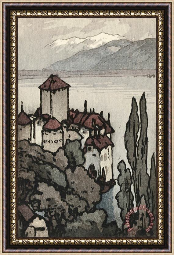Hiroshi Yoshida Castle of Chillon (shiron No Ko Jo) Framed Painting