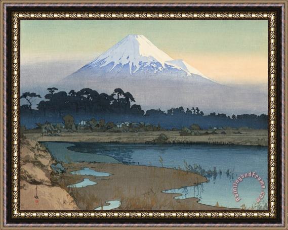 Hiroshi Yoshida Fuji Mountain, First Rays of The Sun (asahi), From The Series Ten Views of Fuji (fuji Jikkei) Framed Painting