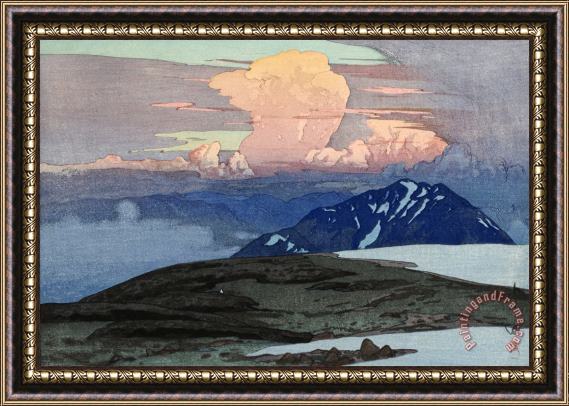 Hiroshi Yoshida Goshiki Plain (goshiki Hara), From The Series Japanese Alps, One of Twelve Subjects (nihon Arupusu Ju Ni Dai No Uchi) Framed Painting