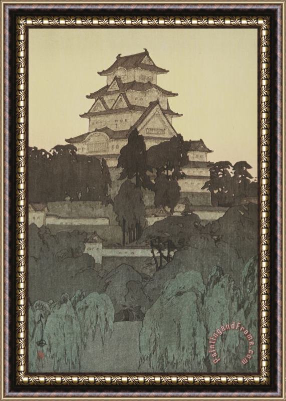 Hiroshi Yoshida Himeji Castle, Evening (himeji Jo Yu) Framed Print