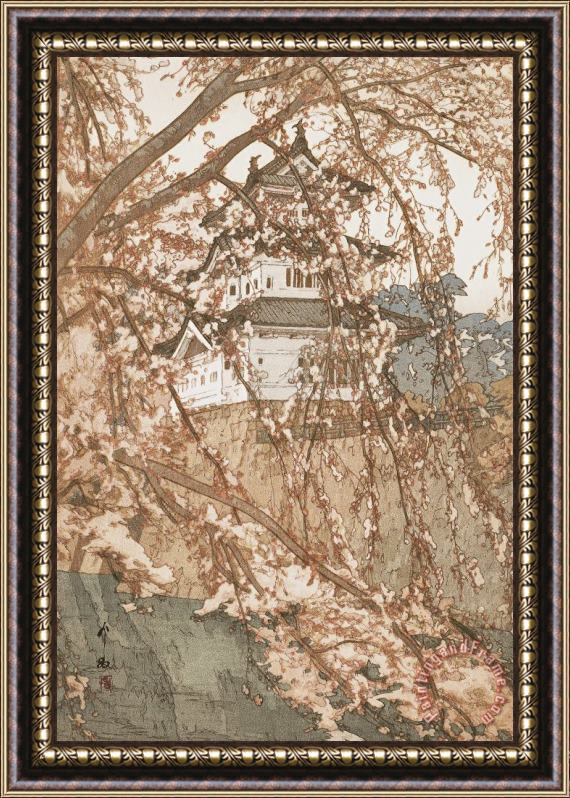 Hiroshi Yoshida Hirosaki Castle, Showa Period Framed Painting