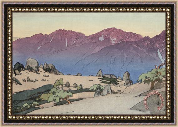 Hiroshi Yoshida Mano And Notori Mountains (manotake to Notoridake), From The Series Southern Japanese Alps (nihon Minami Arupusu Shu) Framed Painting