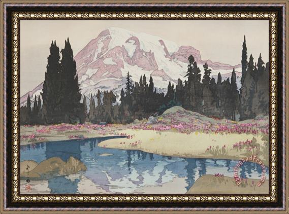 Hiroshi Yoshida Mount Rainier (reniya Yama), From The American Series Framed Print