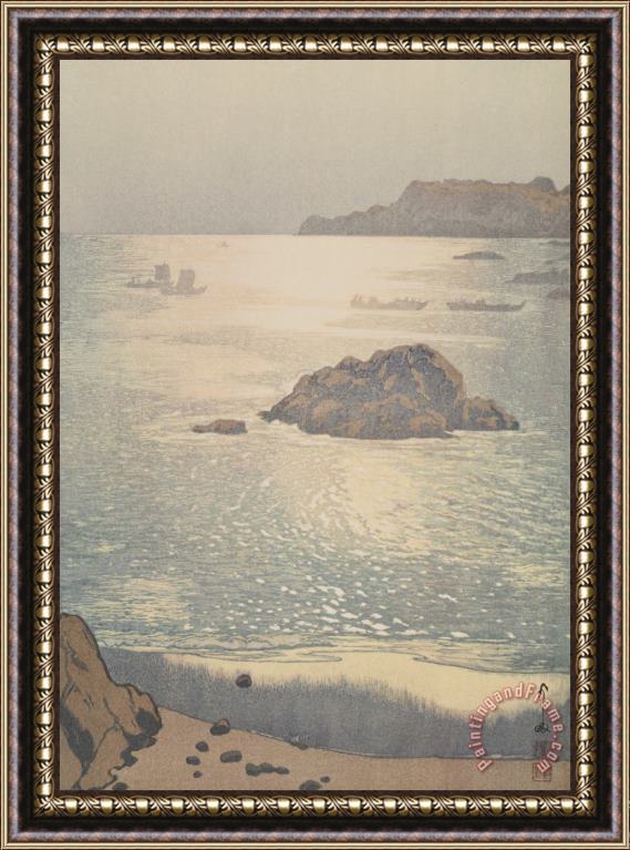 Hiroshi Yoshida Ohara Beach (ohara Kaigan) Framed Painting