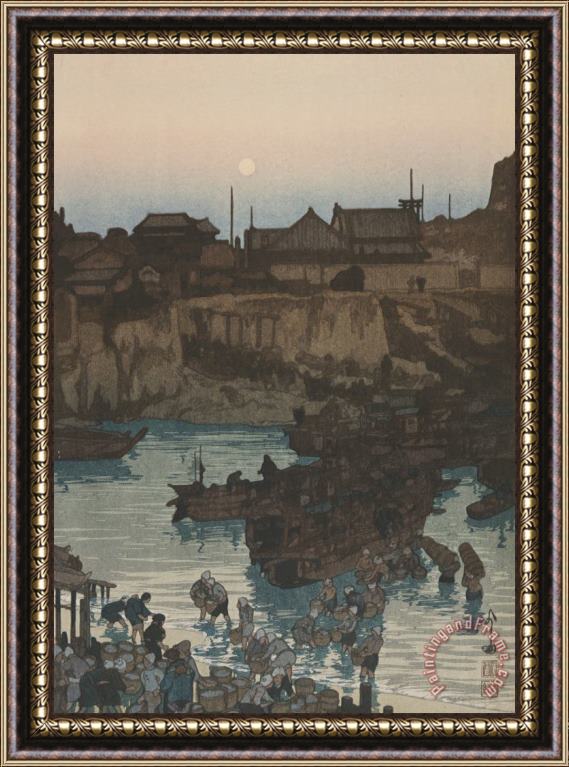 Hiroshi Yoshida Return of Fishing Fleet (taigyo) Framed Painting