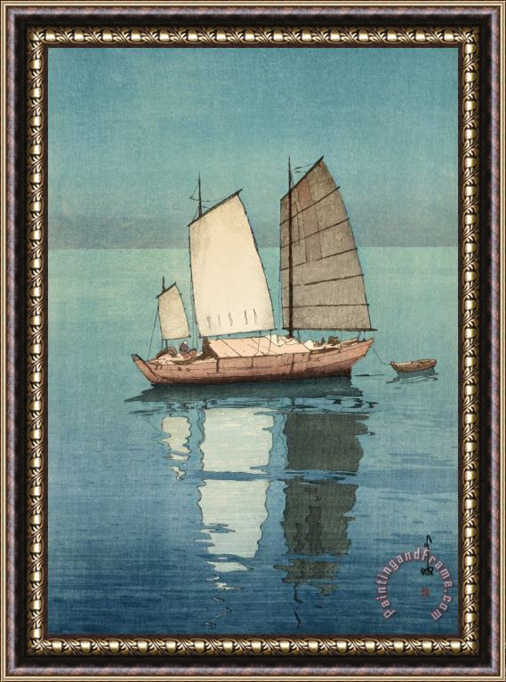 Hiroshi Yoshida Sailing Boats Afternoon Framed Painting