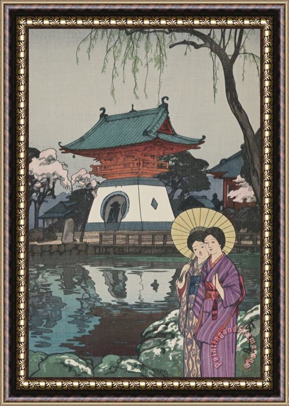 Hiroshi Yoshida Shinobazu Pond (shinobazu No Ike), From The Series Twelve Views of Tokyo (tokyo Ju Ni Dai) Framed Painting