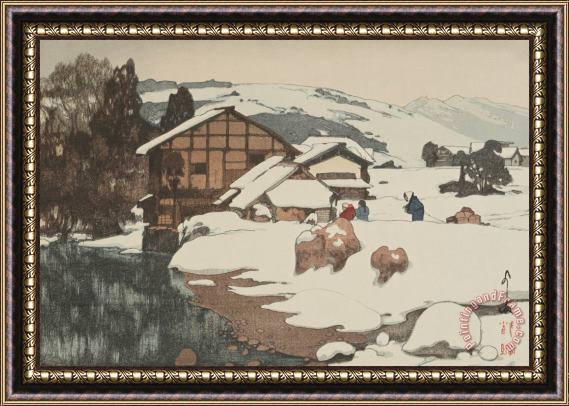 Hiroshi Yoshida Snow in Kashiwabara (kashiwabara No Yuki) Framed Painting