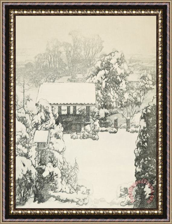 Hiroshi Yoshida Snow in Nakazato Framed Print