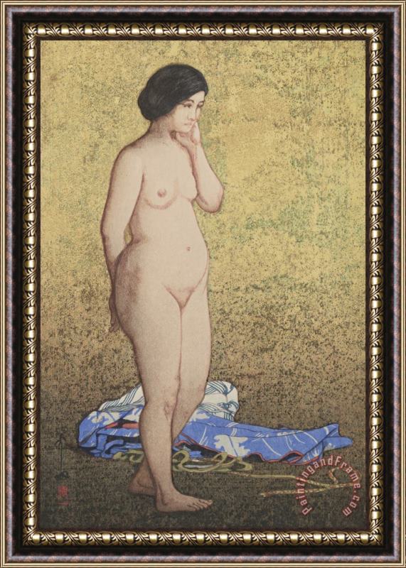 Hiroshi Yoshida Study of Nude (shusaku) Framed Painting