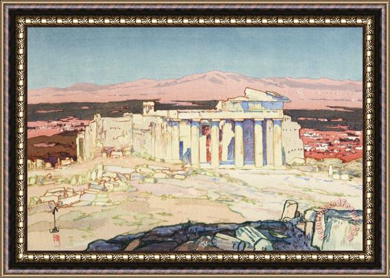Hiroshi Yoshida The Acropolis at Athens (azensu No Koseki), From The European Series Framed Print