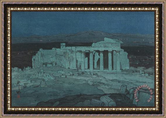 Hiroshi Yoshida The Acropolis at Athens at Night (azensu No Koseki, Yo), From The European Series Framed Print
