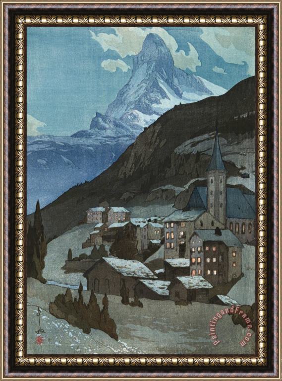 Hiroshi Yoshida The Matterhorn at Night (matahorun Yama, Yo), From The European Series Framed Painting